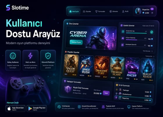 Slotime Platform Tanıtım Görseli – Kullanıcı Dostu Arayüz